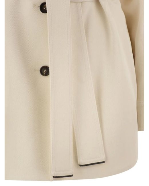 Brunello Cucinelli Natural Viscose And Wool Safari Jacket