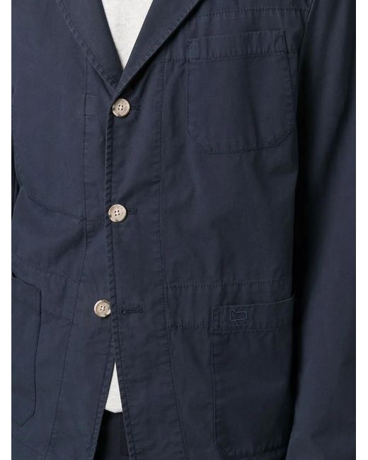 Woolrich Blue Single-Breasted Button Blazer for men