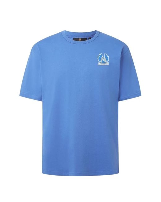 Belstaff Blue Mountain Logo-Print Cotton T-Shirt for men