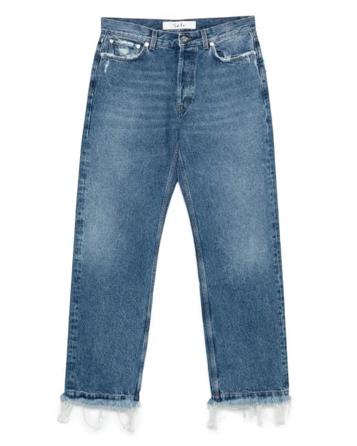 Séfr Blue Frayed-Cut Jeans for men