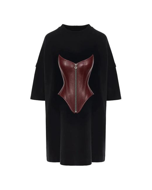 Hamza Black Robe Courte À Détail De Corset