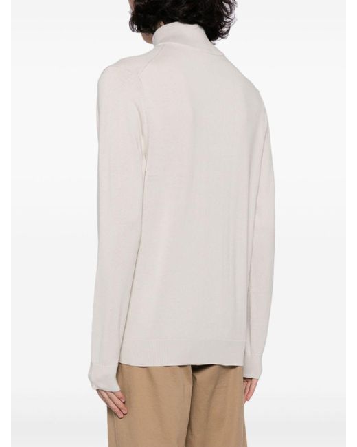 PS by Paul Smith White Zebra-motif Cotton Half-zip Sweatshirt for men