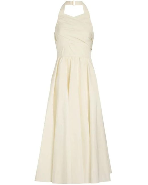 Patou White Halterneck Faille Maxi Dress