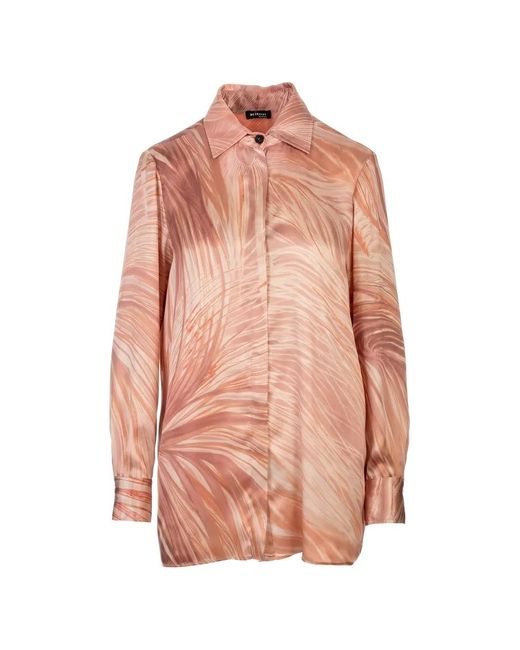 Kiton Pink Abstract-Print Shirt