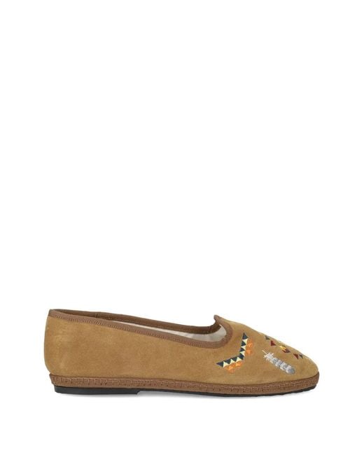 Fortela White Frutate Geometric-Embroidery Pumps