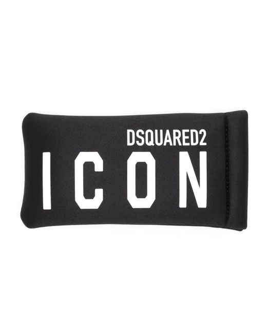 DSquared² Black Icon Rectangular-Frame Sunglasses for men