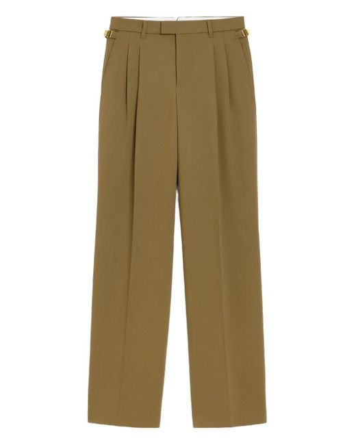 Pantalones anchos con detalle de etiqueta AMI de color Green