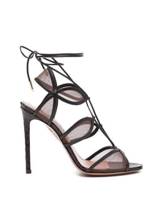 Aquazzura Black Lace-Up Pumps