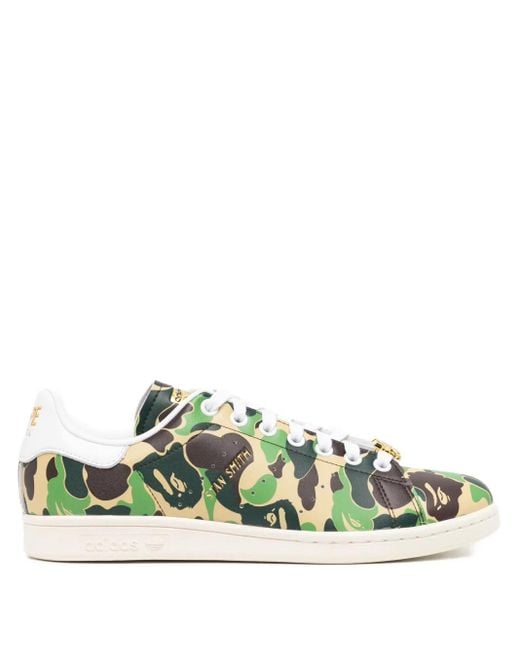 A Bathing Ape Green X Adidas Stan Smith Trainers for men