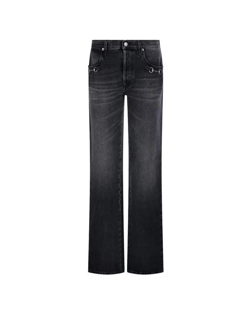 Gucci Blue Horsebit-Detail Jeans