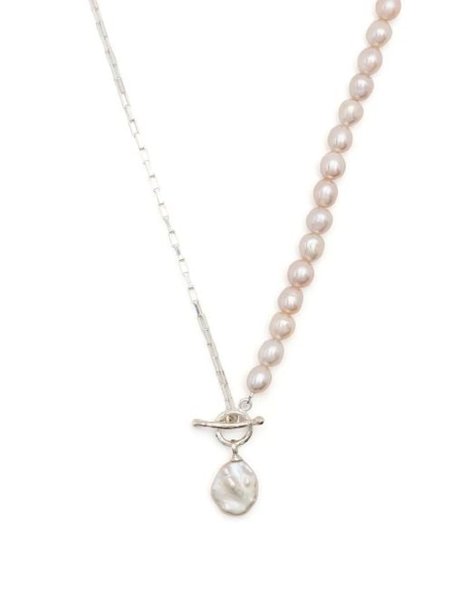 Dower & Hall Metallic Luna Freshwater Pearl-Embellished Necklace