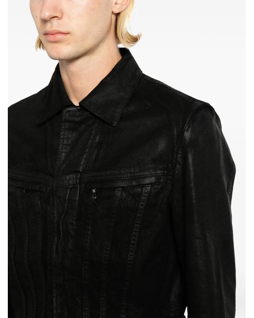Julius Black Coated Cropped Jacket for men