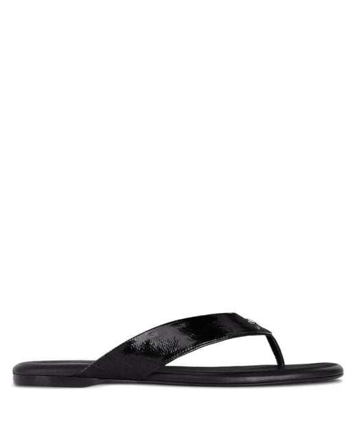Courreges Black Slide Sandals