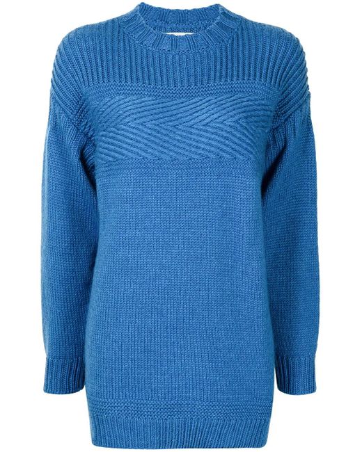 Isabel Marant Blue Long-Sleeve Knitted Jumper