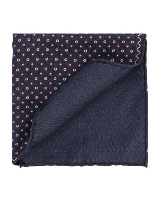 メンズ Brunello Cucinelli ジオメトリックパターン ポケットチーフ Blue