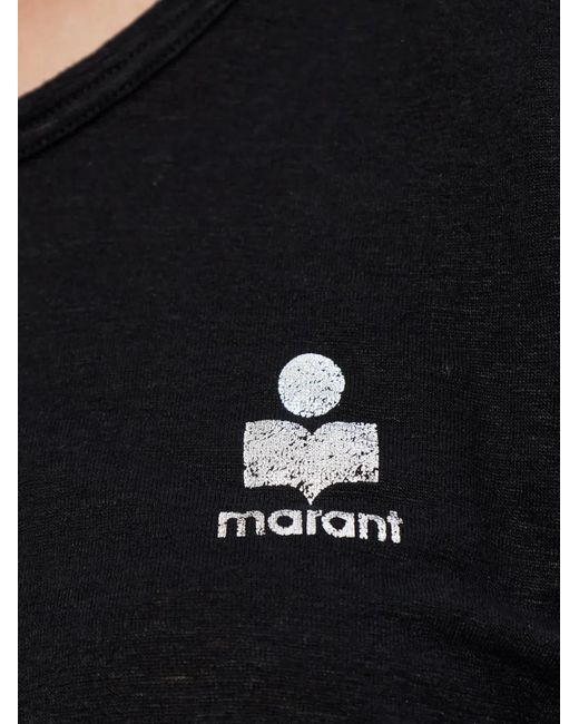 Isabel Marant Black Logo-Detail T-Shirt