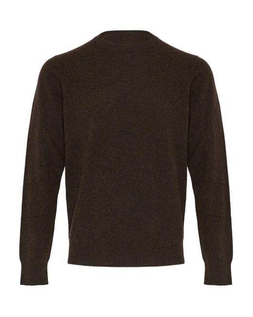Yves Salomon Brown Cashmere Crew-Neck Sweater for men