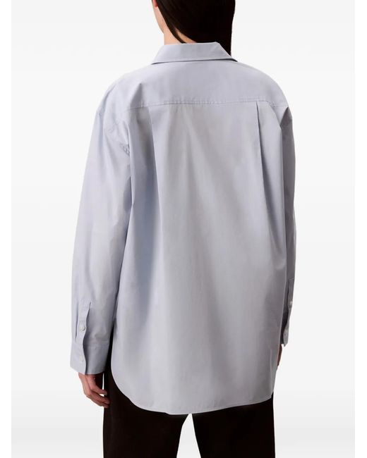 Calvin Klein White Chest-Pocket Logo-Detail Shirt