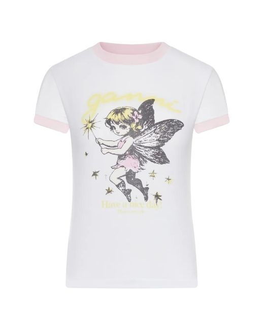 Ganni White Organic Cotton T-Shirt