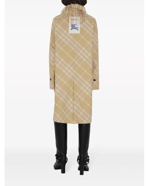 Burberry Natural Wendbarer Car Mantel Mit Karomuster