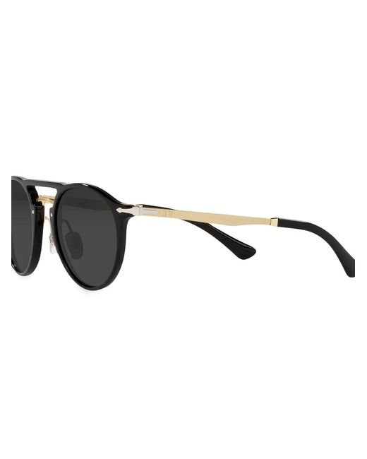 Persol Black Tinted Round-Frame Sunglasses