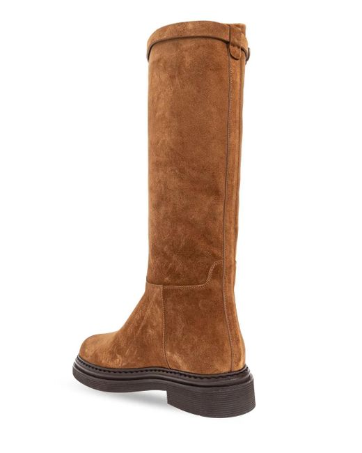 Dolce & Gabbana Brown Dg-Logo Suede Boots