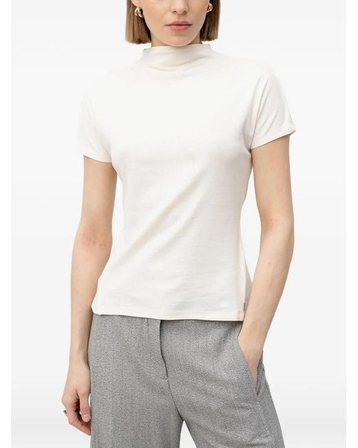 Boss White Mock-Neck T-Shirt