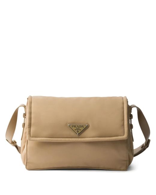 Prada Natural Medium Traveller Shoulder Bag
