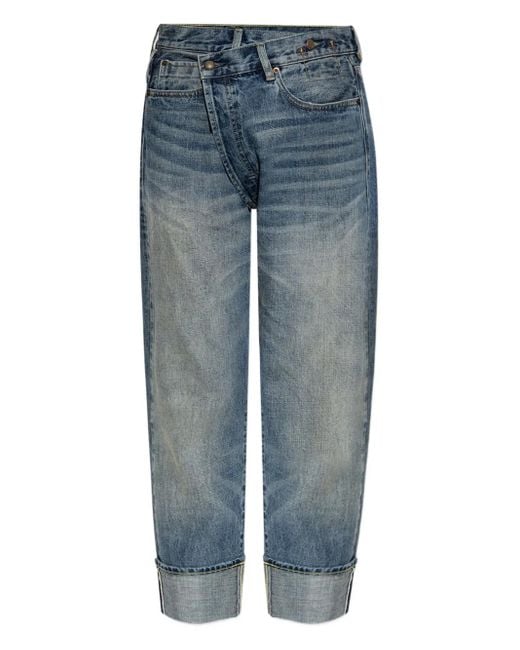 R13 Blue Crossover-Waist Jeans