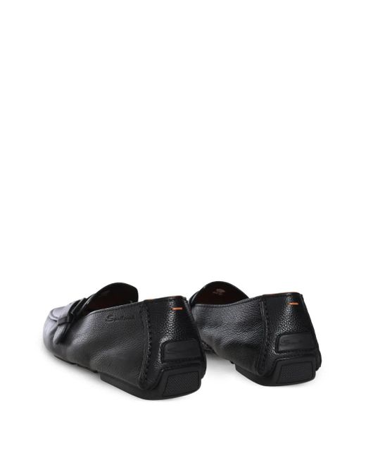 Santoni Black Hamel Loafers for men