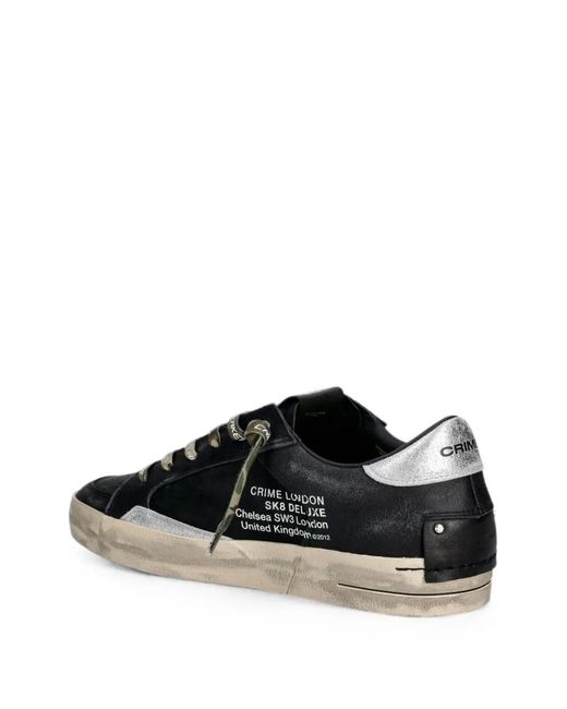 Crime London Black Sk8 Deluxe Sneakers for men