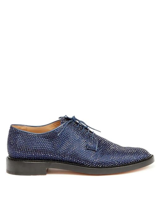 Maison Margiela Blue Tabi Rhinestone-Embellished Derby Shoes for men