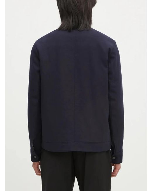 Paul Smith Blue Button-Fastening Wool Shirt Jacket for men