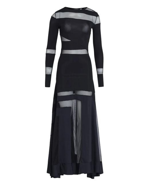 Amir Slama Black X Astrid Sheer-Panel Maxi Dress