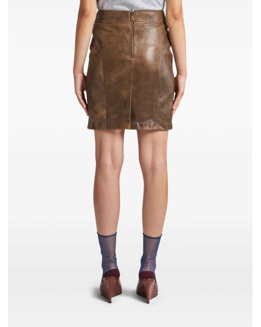 Etro Brown Leather Skirt