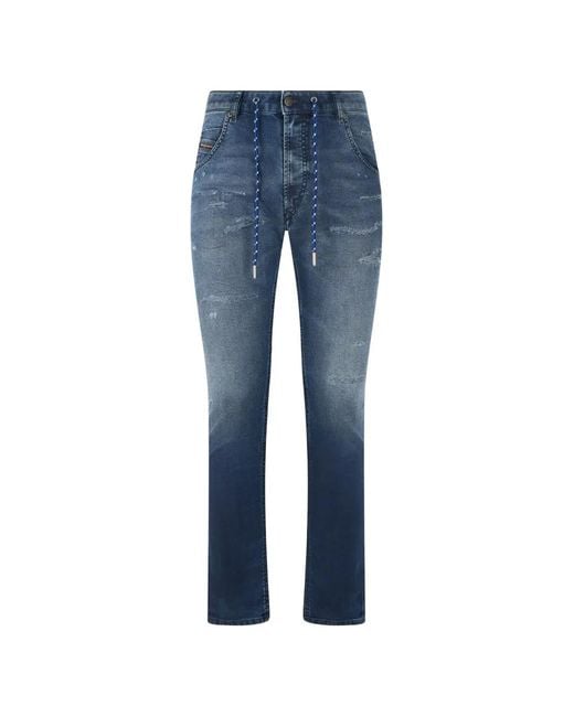DIESEL Blue Faded-Effect Jeans for men