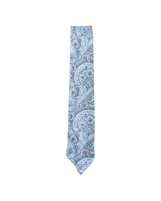 Dell'Oglio Blue Martin Paisley-Pattern Tie for men