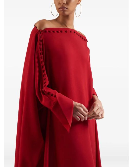 ‎Taller Marmo Red Pom-Pom Detail Maxi Dress