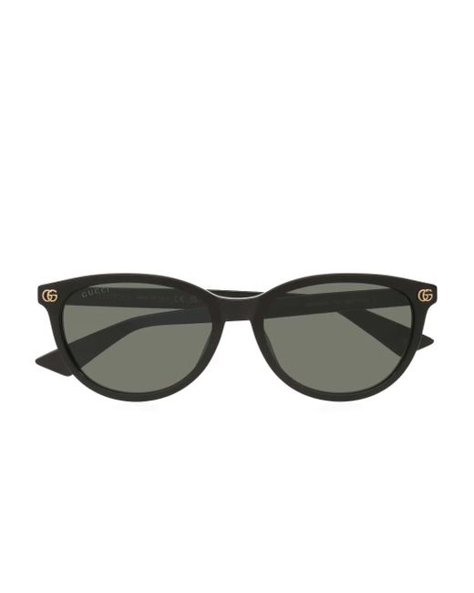 Gucci Gray Logo-Detail Round-Frame Sunglasses