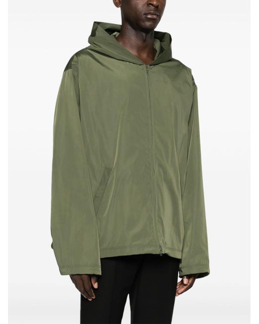 Balenciaga Green Logo-print Hooded Jacket
