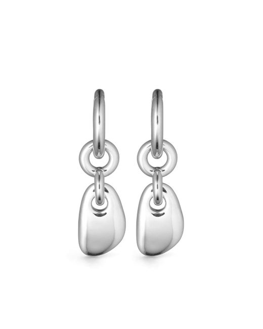 Otiumberg White Lapillus Sterling Silver Drop Earrings