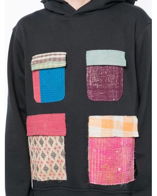 Sudadera Con Capucha Y Diseño Patchwork Alchemist de hombre de color Black