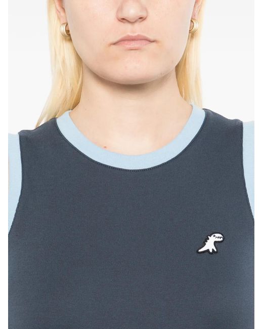 SPORT b. by agnès b. Blue Dino Logo-Patched Tank Top