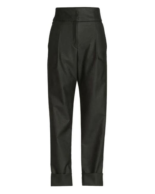 Silvia Tcherassi Black Moad Cuffed-Hem Trousers