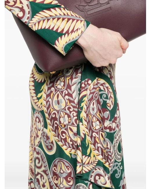 Etro White Paisley-Print Asymmetric Midi Dress