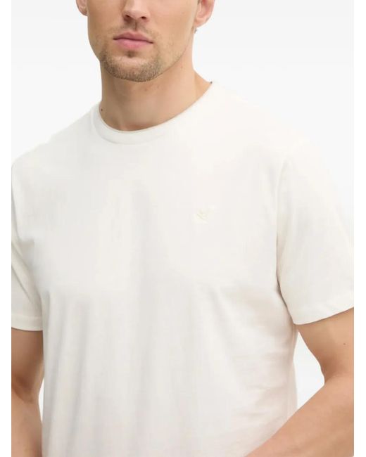 Hackett White Logo-Embroidered T-Shirt for men