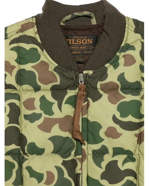 Filson Green Camouflage-Pattern Quilted Jacket for men