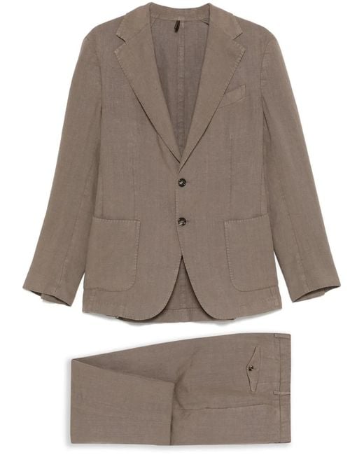 Dell'Oglio Brown Single-Breasted Suit for men