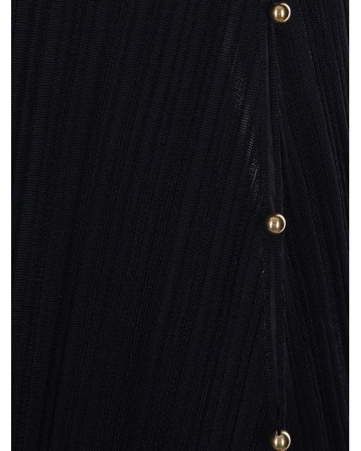 Bottega Veneta Blue Stud-detail Rib-knit Mini Dress