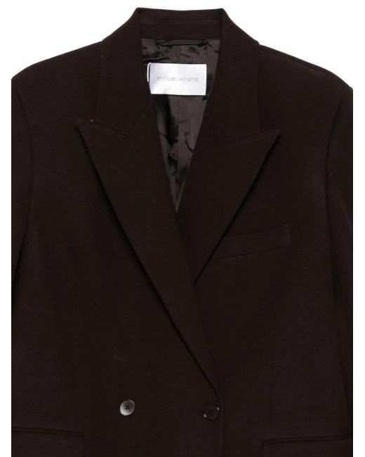 Christian Wijnants Black Cade Double-Breasted Coat